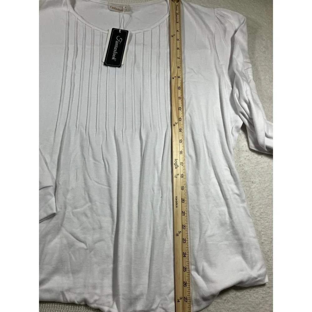 Fantaslook HXH139 Womens White Blouse Size 2XL NWT Original Package